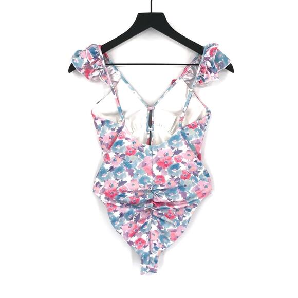 LOVESHACKFANCY Tibbie One-Piece Swimsuit Watercolor Floral Pastel S - Picture 9 of 12